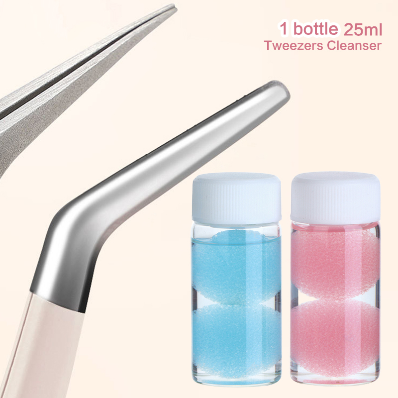Eyelash Extension With Glue - Pinças de cílios limpador lash cola