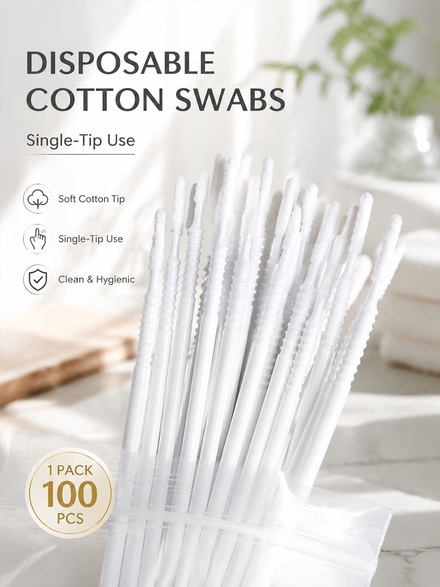 Eyelash Extension Salon - Cotonetes Descartáveis Longos para Extensões de