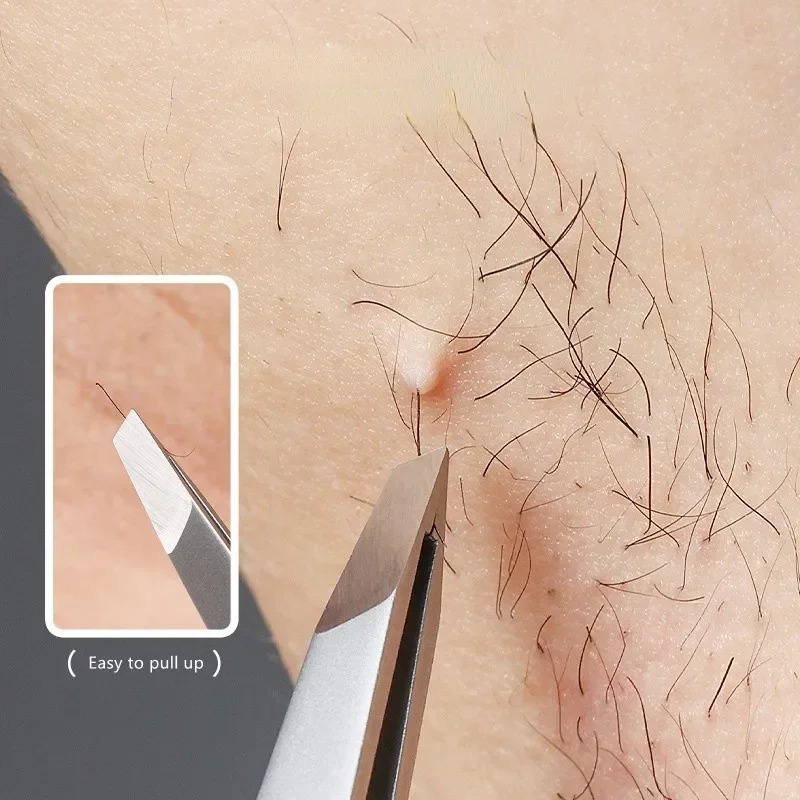 Eyelash Extension For No Eyelid - Aço inoxidável oblíquo sobrancelha clipe pinças