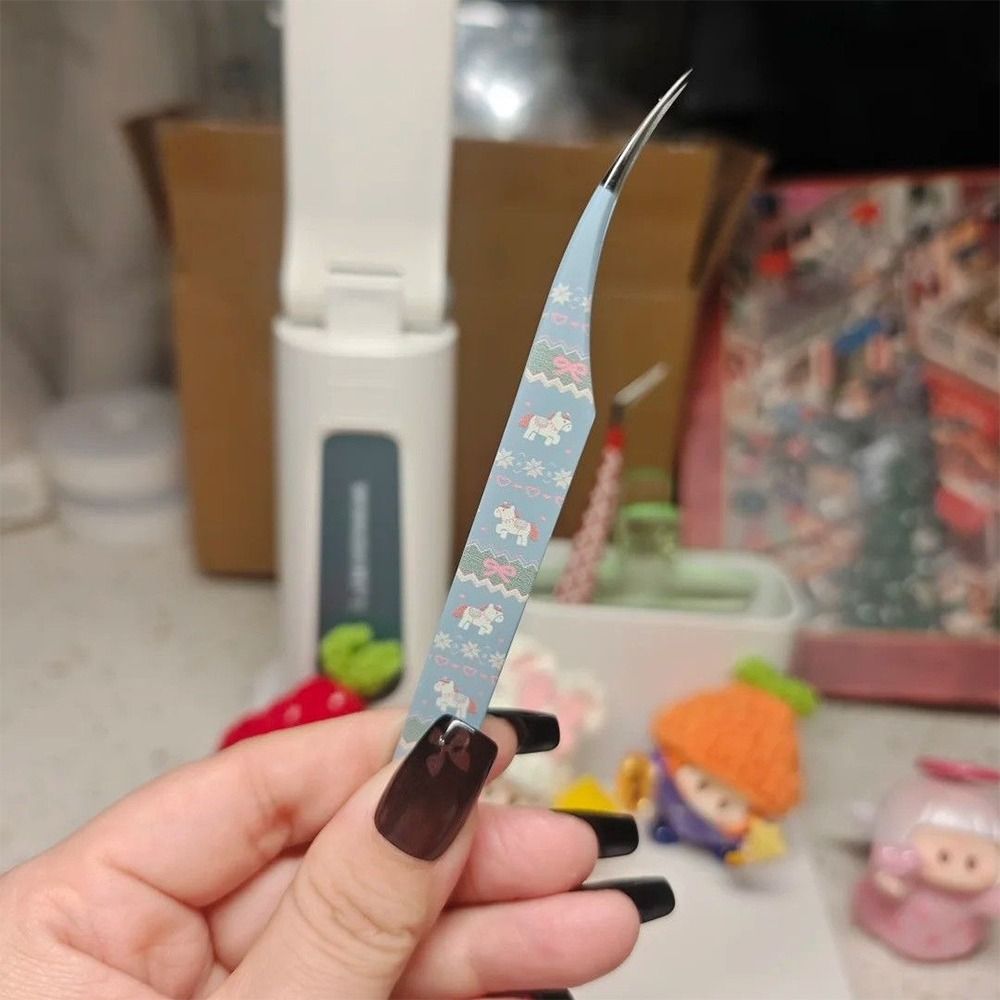 Lash Mapping Sticker - Pinça Curva de Aço Inoxidável de