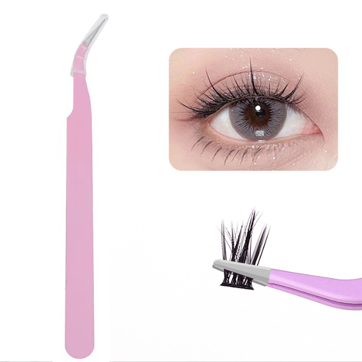 Eyelash Extension Process - Pinça de cílios postiços de precisão