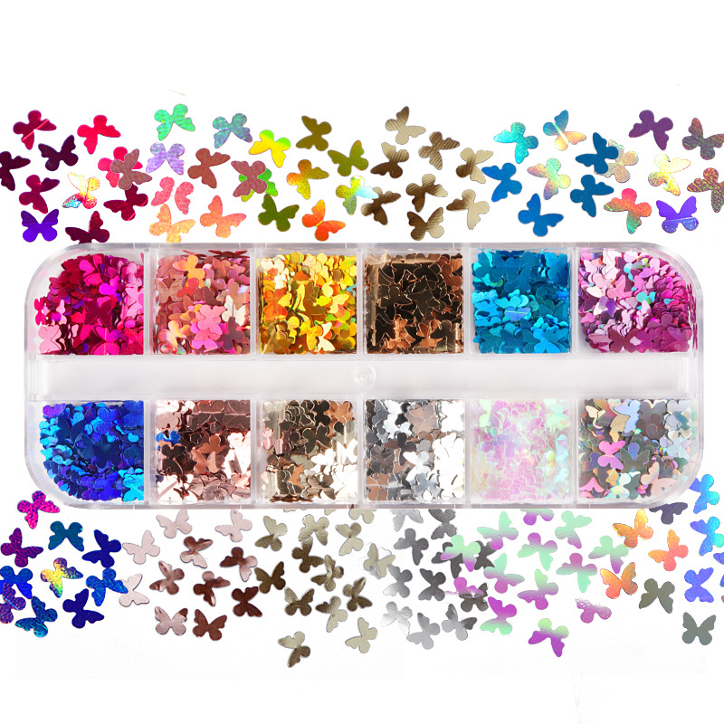 Eyelash Extension Salon - Butterfly Glitter Eyelash Extension Acessórios, Mix