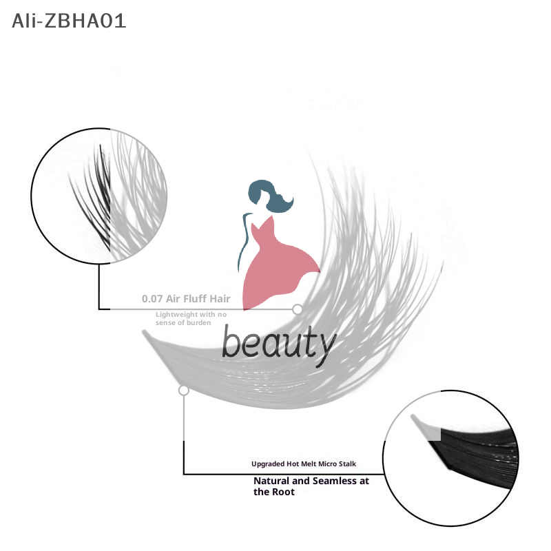 Eyelash Extension Volume Lashes - Cílios Postiços 3D Faux Mink, Extensão