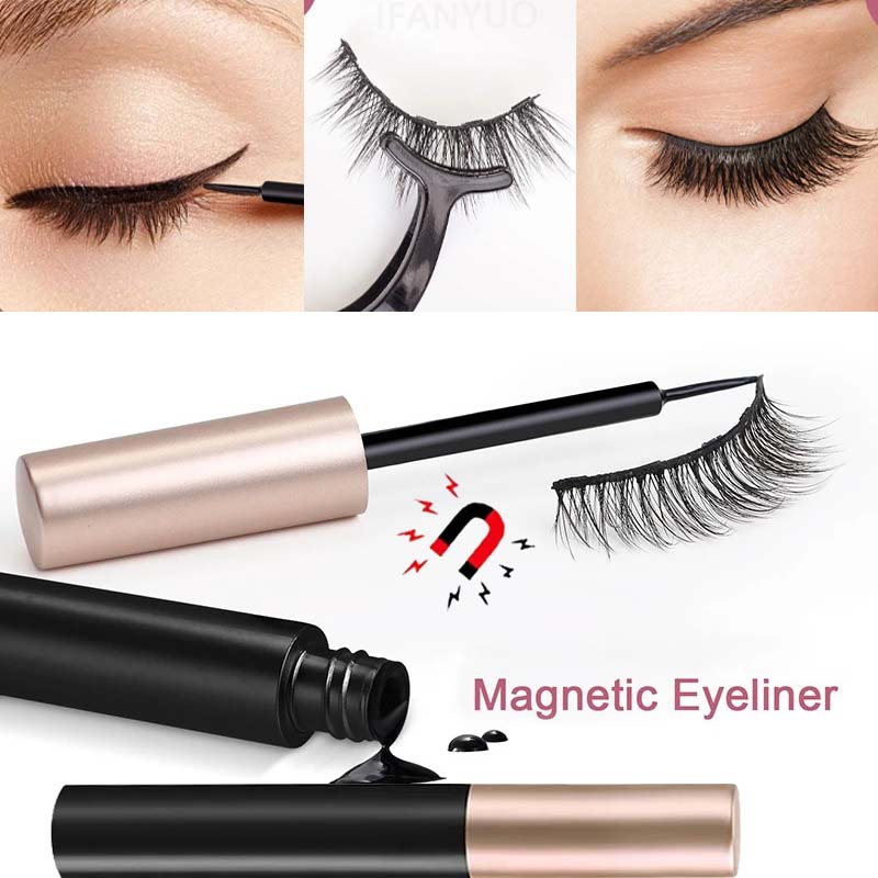 Eyelash Extension Eyeliner - 1/2 Peças Delineador Magnético Preto Adesivo