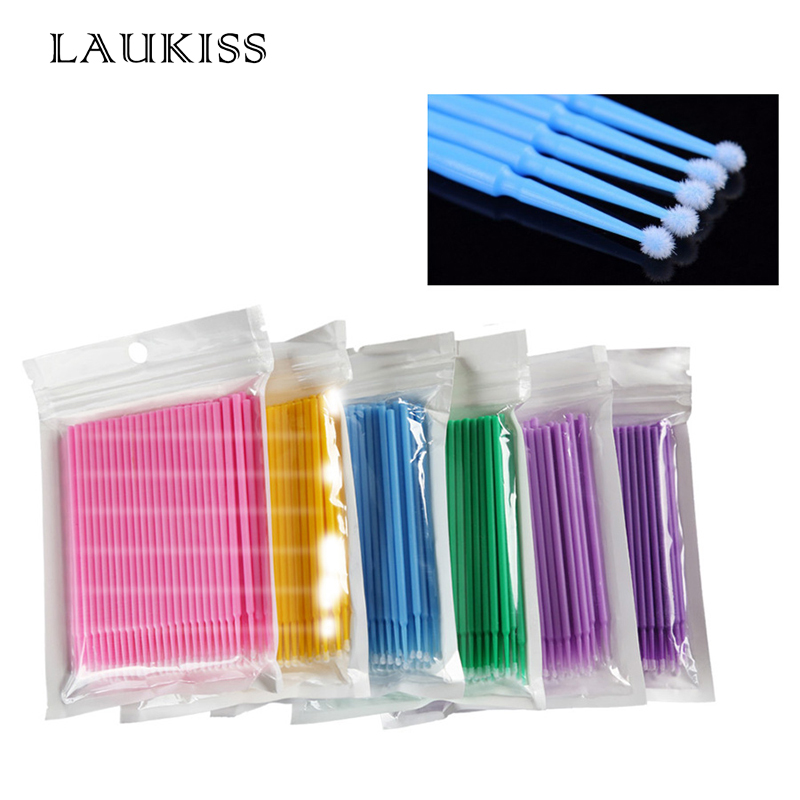 100 pçs micro pincéis de maqui - Eyelash Extension Eyeliner avaliação e preço