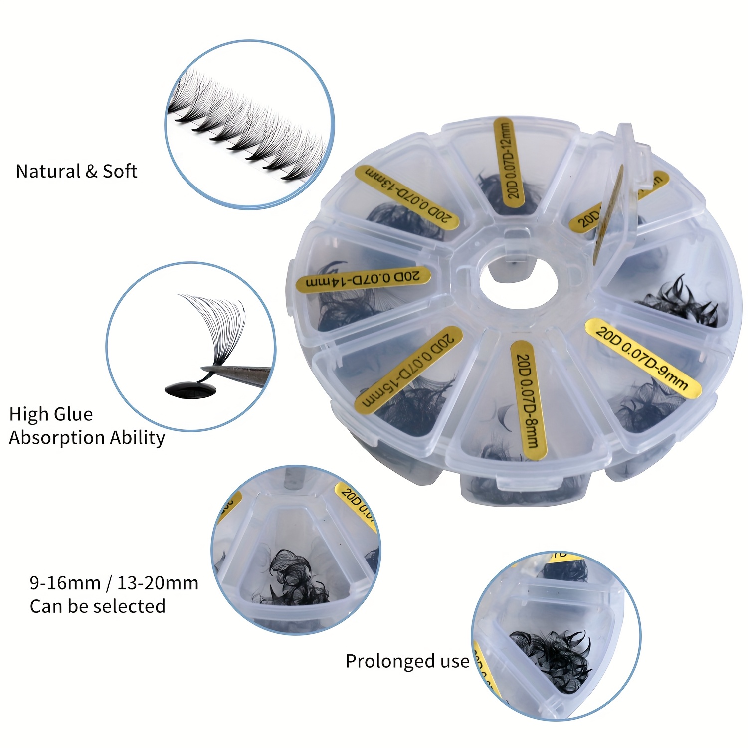 Sackvis 480 fãs soltos 8-15mm  - Eyelash Extension Medium avaliação e preço