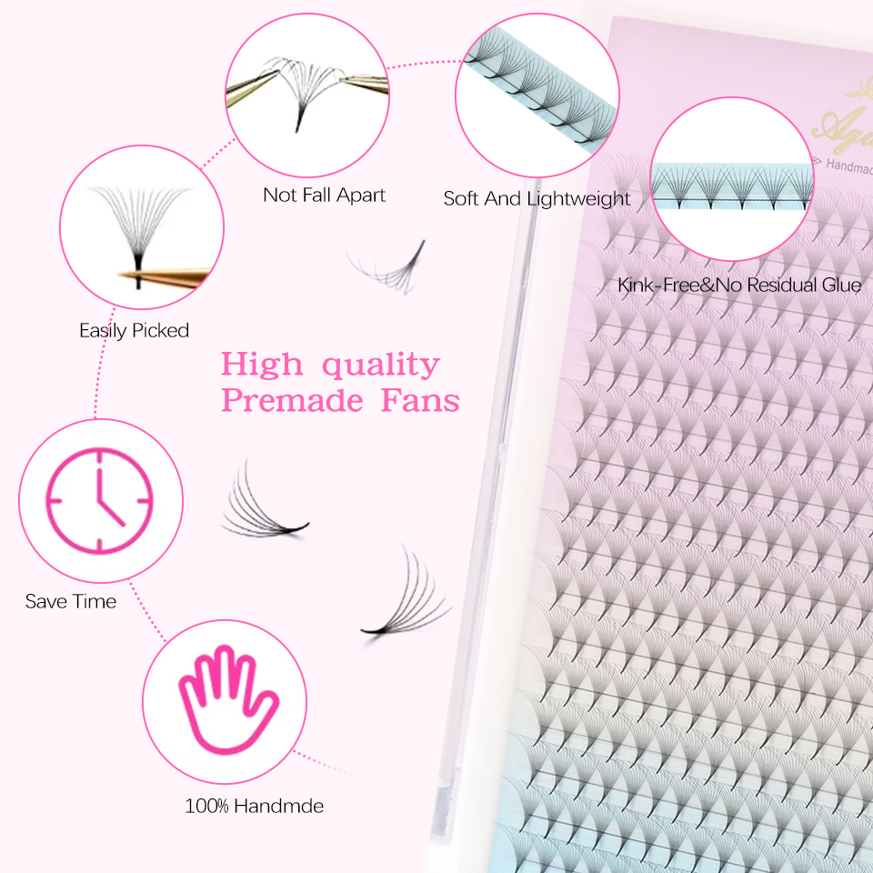 AGUUD 30d 40d Fãs Pré-fabricad - Eyelash Extension Medium avaliação e preço