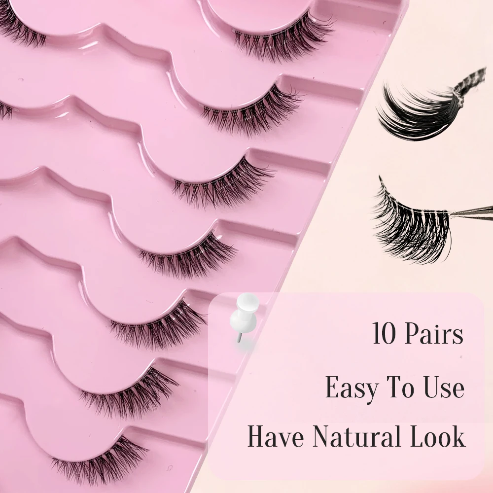 Amsdcn 10 pares de cílios de v - Eyelash Extension Medium avaliação e preço