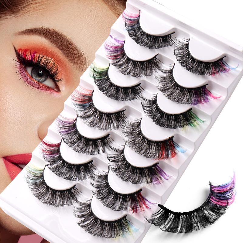 7 Pares de Cílios Postiços Col - Eyelash Extension Volume Lashes avaliação e preço